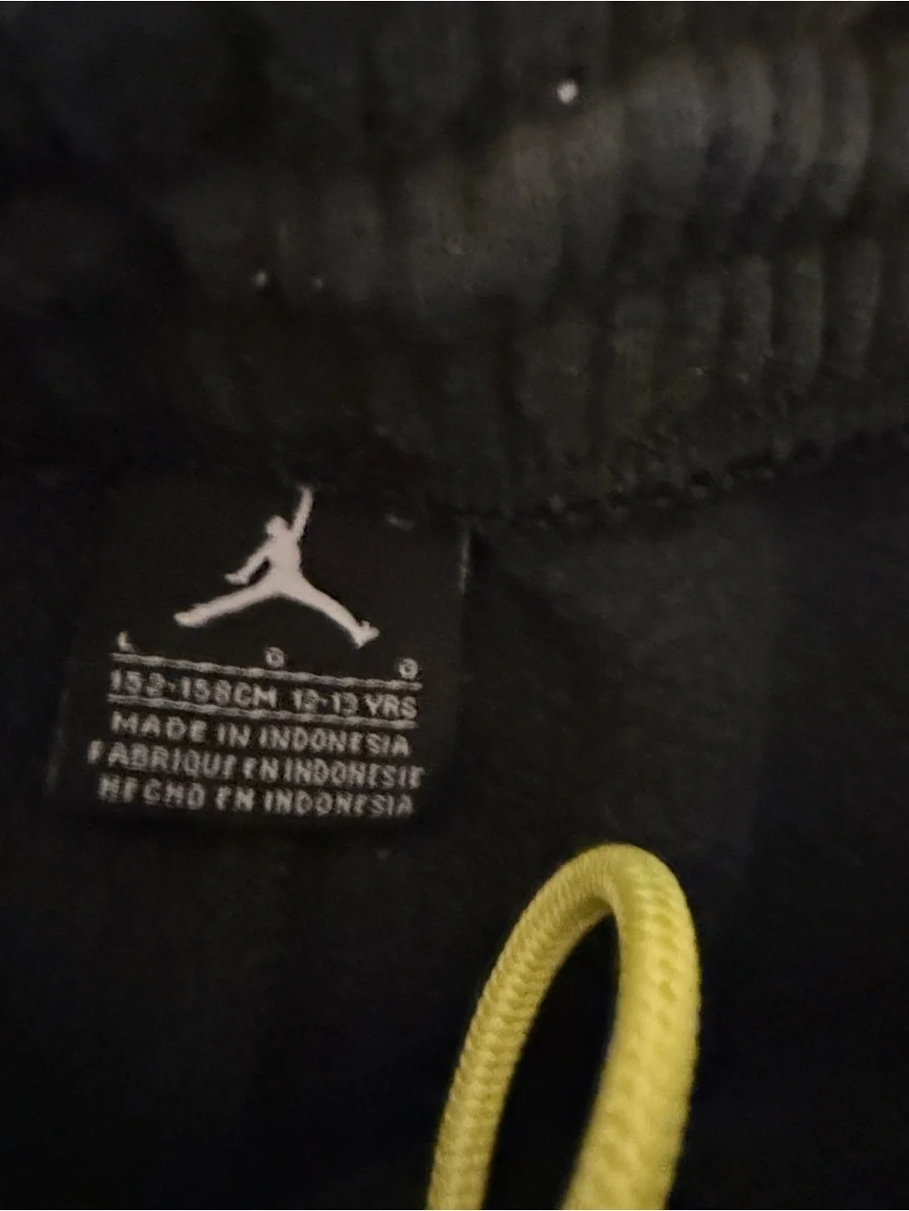Jordan Black Sweatpants with Yellow Side Logo